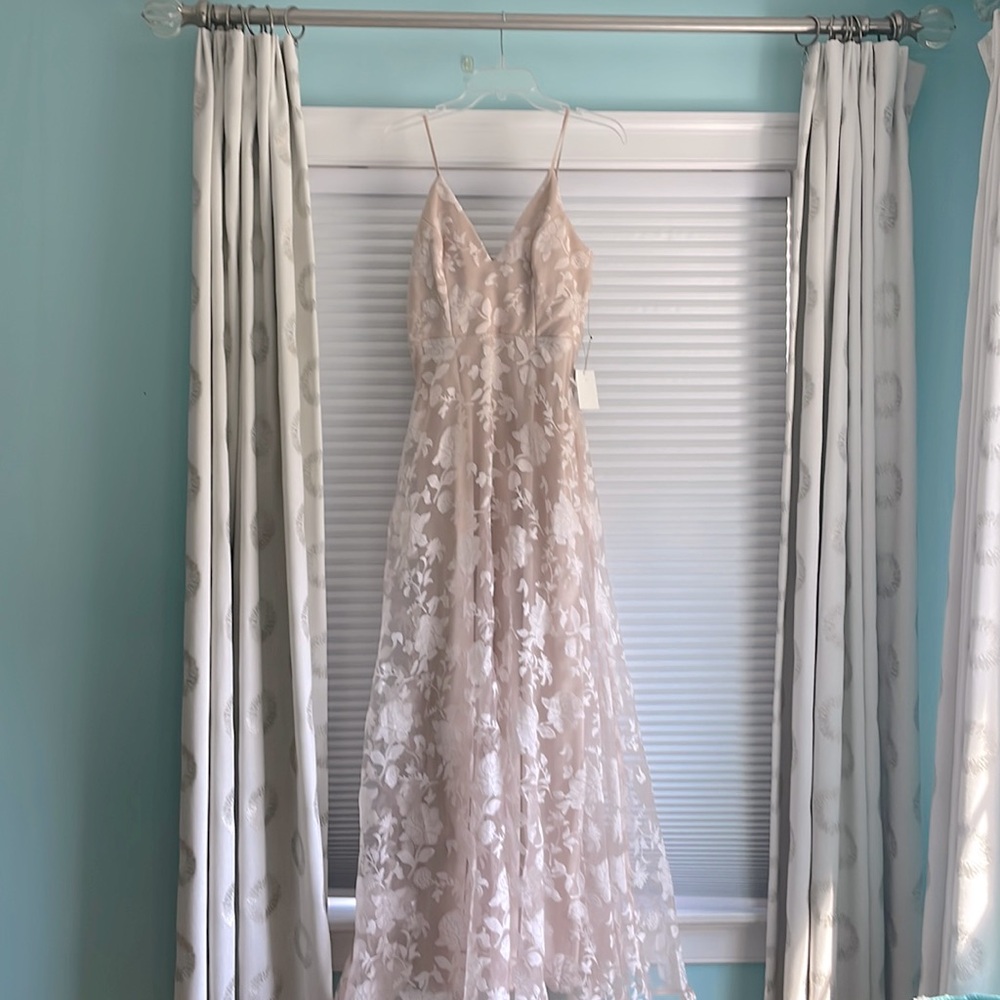 Lulus Blush Pink Flower Gown